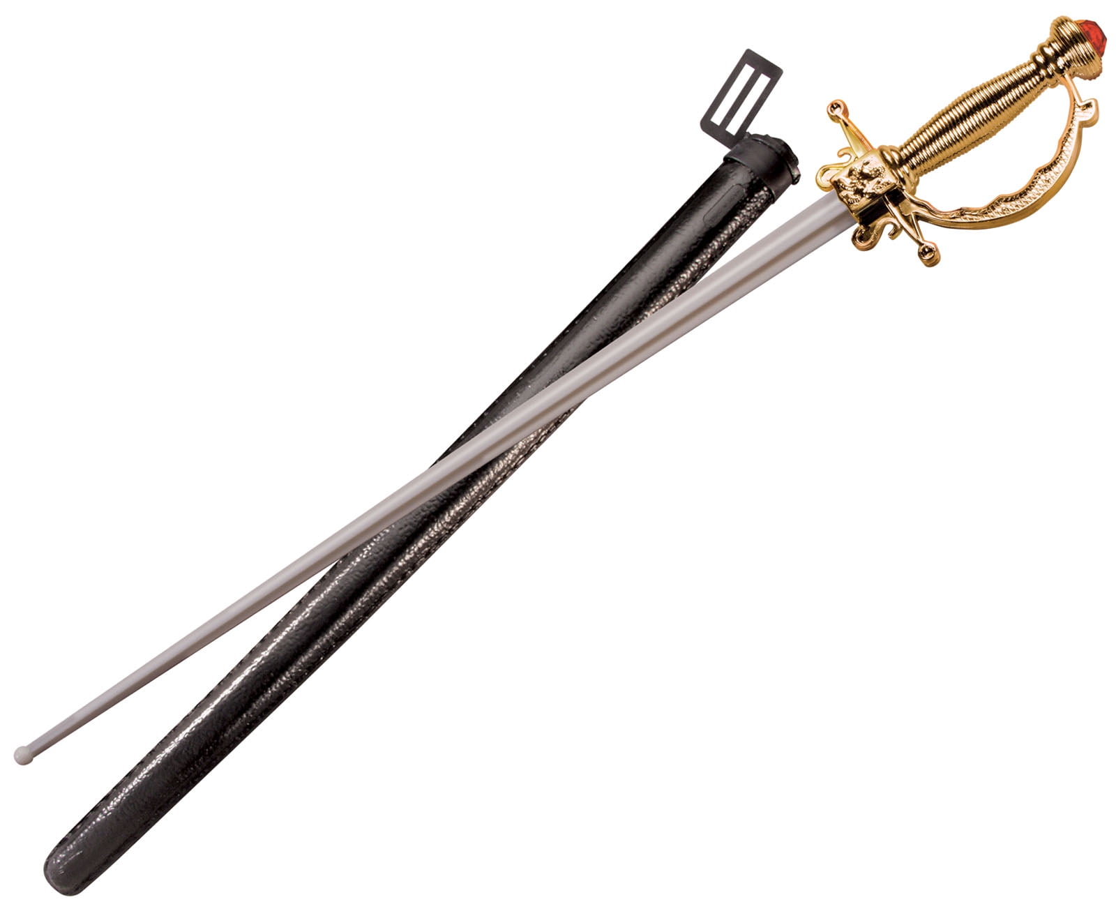 Star Power Detailed Plastic Fencing Fighting Sword with Jewel, Grey