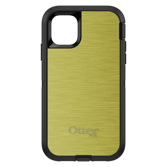 DistinctInk OtterBox Defender Custom Case for Apple iPhone 15 (6.1" Screen) - Printed Image of Stainless Steel - Lightweight Grip