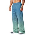 thumbnail image 4 of LTTVQM Men's Gradient Wide Leg Pants Outdoor Adventure Ombre Fade Adjustable Drawstring Big Side Storage Pockets Summer Casual Wide Leg Pants Turquoise 2XL, 4 of 7