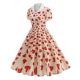 thumbnail image 2 of hotojiny Cocktail Dress for Women Valentine's Day Gifts Fashion Vintage Short A-Line Flowy Wedding Guest Dress, 2 of 7