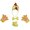 Yellow, variant on Petitebelle Cutie Hen Headband Bowtie Tail Glove 4pc Costume (Brown, 1-4 Years)