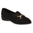 thumbnail image 2 of Cecelia New York FENTON Loafer Black Leather Horse Bit Slip On Gold Buckle Flats (Black, 9), 2 of 7