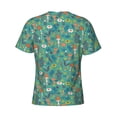 thumbnail image 6 of Vsdgher Mushrooms and Flowers Print Men's Dry Fit Mesh Athletic Shirts Moisture Wicking Tennis T-Shirt Tops, 6 of 9