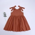 thumbnail image 6 of LYMAYTER Infant Girls Princess Dresses for Kids Baby Sleeveless Halter Dress Summer Solid Colour Casual Dress for 6 Months - 6 Years, 6 of 9