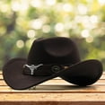 thumbnail image 3 of Sombrero de vaquero Sunnimix decoración occidental térmico impermeable café, 3 of 8