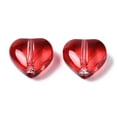 thumbnail image 3 of 50pc Transparent Spray Painted Glass Beads Heart Red 7.5x8x4.5mm Hole: 0.9mm, 3 of 3