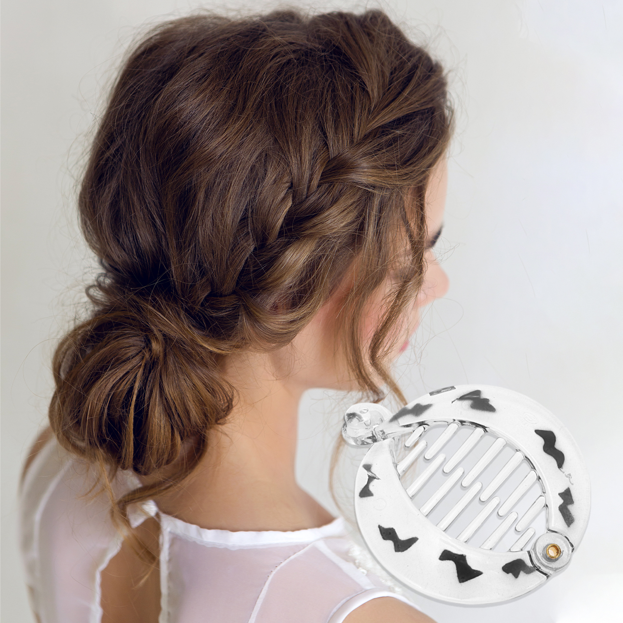 Unique Bargains Elegant Round Fish Shape Hair Clips Clear