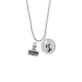thumbnail image 2 of Delight Jewelry Silvertone 3-D ''Denied'' Stamp Silvertone Script Initial Disc - I - Charm Necklace, 20"+3", 2 of 4