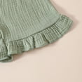 thumbnail image 7 of Toddler Girl Summer Clothes Outfit For 4-5Years Toddler Girls School Summer Clothing Set Bows Ruffle Tank Tops Shirts + Ruffled Short Set Green Children's Day Gift 2PCS Set, 7 of 7