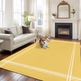 thumbnail image 3 of Pure Yellow Large Area Rug 8x10 FT, Non Slip Living Room Throw Carpet, Simple Solid Color Washable Soft Indoor Outdoor Carpet Non-Shedding Rug for Bedroom Dining Room, 3 of 9
