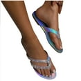 thumbnail image 4 of Sandalias Mujer Flat Rhinestone Crystal Slippers Cómodos Beach Roman Shoes Flip Flop Wmkox8yii hj789, 4 of 5