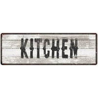 KITCHEN Ship Lap Look Distressed Metal Sign 6x18 Country Chic Wall Décor .025 Thick Gloss G61800020