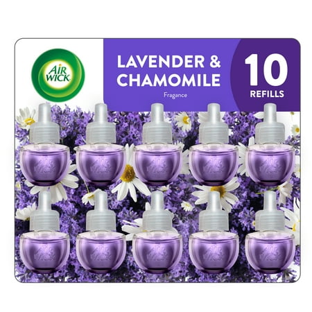 Air Wick Plug-In Scented Oil Air Freshener Warmer Refills, Lavender and Chamomile, 10 Count