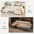 thumbnail image 5 of Marrber 111 inch Modern Corduroy U-Shaped Sectional Sofa, 6-Piece Modular Couch with Pull Out Bed, Storage Chaise Lounge, Light Beige for Living Room, 5 of 9