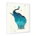 thumbnail image 2 of Designart Elephant Silhouette On Christmas Card Traditional Framed Wall Art, 2 of 4