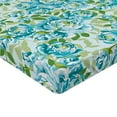 thumbnail image 4 of Ambesonne Garden Scene Fitted Sheet, Peonies and Greenery, King Size, Pale Azure Blue Green, 4 of 5