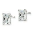thumbnail image 2 of Auriga 925 Sterling Silver Emerald-Cut 7x5mm Basket Set CZ Stud Earrings for Women(L-7mm, W- 5mm), 2 of 5