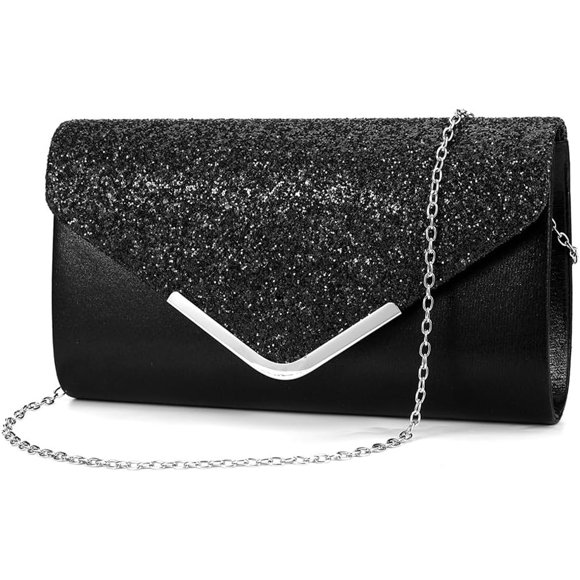 UTAH-Sparkle Evening Bag Bling Clutch Purses for Women Envelope Clutch Party Shoulder Handbag Twinkling Wedding Bag with Chain