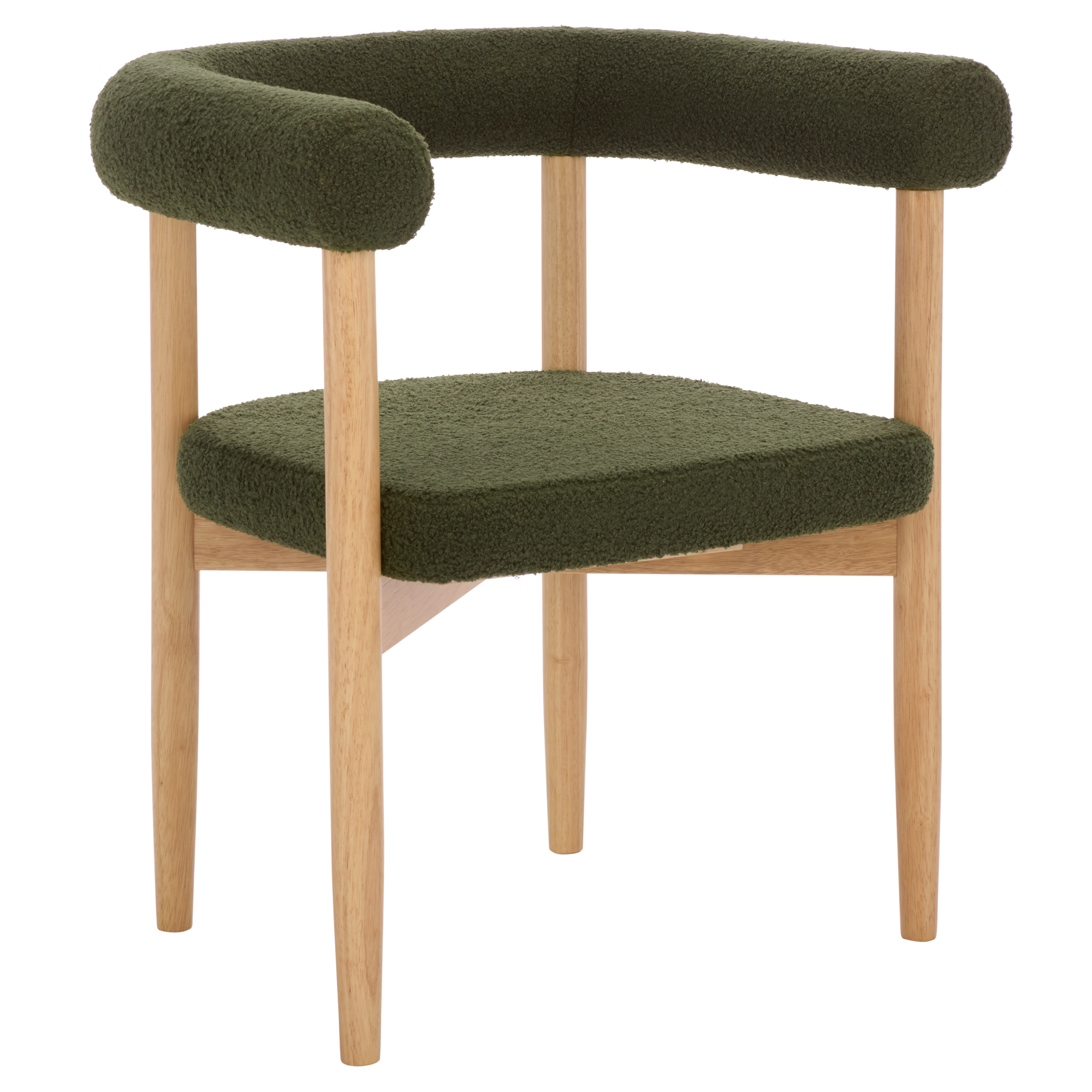 Safavieh Tomio Modern Wood and Fabric Dining Arm Chairs, Walnut / Dark Green