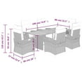 thumbnail image 4 of vidaXL 7 Piece Garden Dining Set with Cushions Grey Poly Rattan, 4 of 5