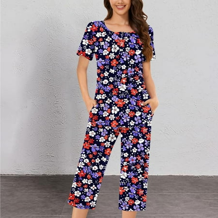 Riecok Girls Sleepwear Crewneck Sleepwear for Women Pockets Loose Button Down Comfywear Pajamas Sexy Sleep Set Soft Casual Home Party PJ Set Cozy Trendy Clothes Night Wear 2 Piece Pink M