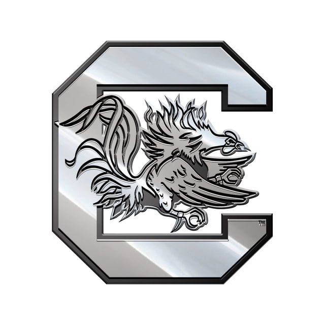 ProMark NCAA South Carolina Metal Emblem, One Size, One Color, Chrome (MEU058)