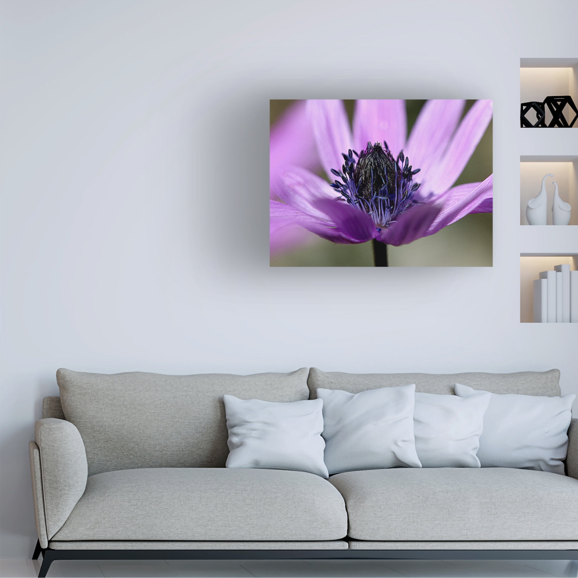 Canvas Wall Art - Renata.Ivanovic  'Violet Wild Flower' Wall Art for Living Room, Bedroom, or Office Décor by Trademark Fine Art - 24 x 18 Inches
