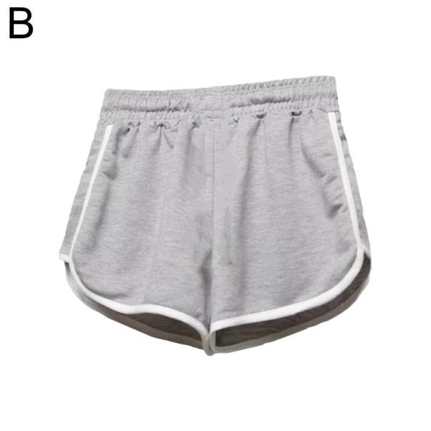Ruifaya Pantalones cortos deportivos a rayas para mujer, pantalones cortos holgados sencillos, casuales, adelgazantes,