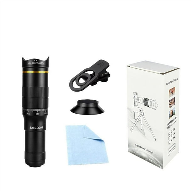 Teleobjetivo con Zoom HD de 32 Aumentos para Teléfonos Inteligentes, Potente Telescopio Monocular, Ideal para Camping y Turismo.