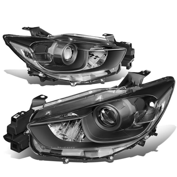 DNA Motoring For 13-16 Mazda CX5 Black Clear Corner Projector Headlight Lamps Pair