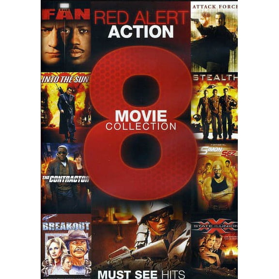 Red Alert Action - 8 Movie Collection (DVD, 2013, 2-Disc Set) NEW