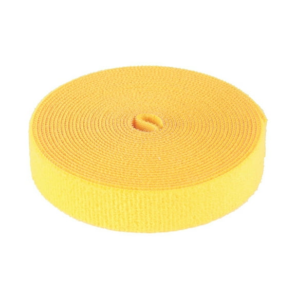 HEMOTON 1M Cable Straps Hook and Loop Adhesive Reusable Fastening Cable Ties for Home Office Tablet PC TV Electronics Wires Organizer Management (Yellow)