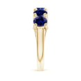 thumbnail image 3 of ANGARA Lab Grown 3.5 Ct Half Eternity 5 Stone Blue Sapphire Wedding Band for Women in 14K Yellow Gold (Size-5.5mm) | Anniversary, Jewelry Gift for Women | Lab-Grown Blue Sapphire Ring, 3 of 8