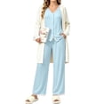thumbnail image 3 of UVN Womens Pajama Sets Fall Long Sleeve Button Down Tops and Pants 2 Piece Outfits Ladies Lace Sleepwear Soft Pjs Lounge Sets, 3 of 10