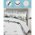thumbnail image 3 of Quilts Queen Size Bedding Set, Teal Pumpkins Fall Reversible Summer Quilt 3 Pieces, Botanical Thanksgiving Leaves Weeping Lightweight Bedspreads Coverlets with 2 Pillow Shams for All Seasons, 3 of 5