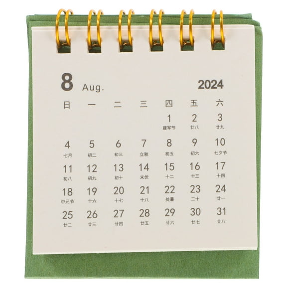 LEORX Desktop Calendar Paper Olive Green Standing Calendar for Women 1Pack