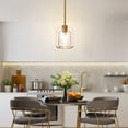 thumbnail image 5 of 7.87" Gold Crystal Pendant Light Fixture,Modern Kitchen Pendant Light Over Island,Indoor Crystal Mini Hanging Lighting for Kitchen Dining Room, 5 of 8