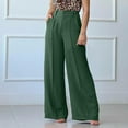thumbnail image 2 of XuJwPNcy Palazzo Pants for Women Fashion Solid High Rise Trousers with Button Straight Wide Leg Lounge Pants, 2 of 7