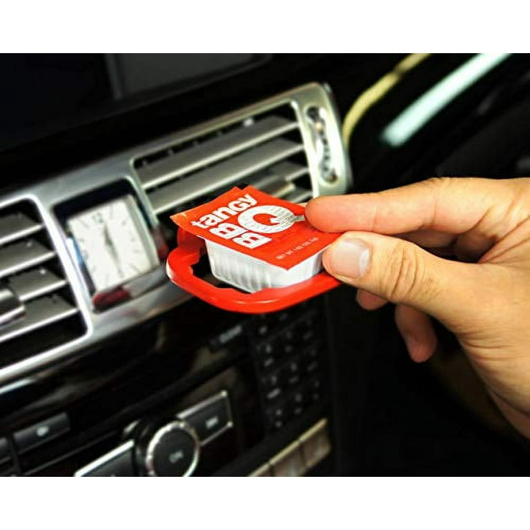 Saucemoto Dip Clip | An in-car sauce holder for ketchup and dipping sauces.  As seen on Shark Tank (10 Pack, Red)