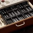 thumbnail image 3 of SpaceAid Bamboo Silverware Drawer Organizer with Labels, 15.6"L x 8"W x 2.4"H, Black, 3 of 7