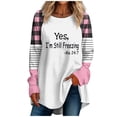 thumbnail image 1 of Birdeem Mode Femmes Décontracté Manches Longues Imprimé Col Rond T-Shirt Ample Blouse Tops, 1 of 12