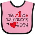 thumbnail image 3 of Inktastic My First Valentines Day Red Hearts and Arrow Boys or Girls Baby Bib, 3 of 4