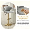 thumbnail image 4 of JUFU Bar Stools Set of 2, Extra Large Adjustable Swivel Bar Stools with Wide Seat & High Back, PU Leather Counter Height Bar Chairs with Footrest for Kitchen Island, 4 of 5