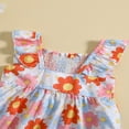 thumbnail image 4 of PENGXIANG Bébé Filles Robes d'Été Bambin Mouche Manche Carrée Floral Robe de Soleil, 4 of 8
