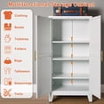 thumbnail image 4 of AISWORD 61" Tall Metal Storage Cabinet with Adjustable Shelves, 2 Doors Steel Cabinet for Office, Garage, Utility Room, Kitchen Storage, White, 4 of 7