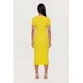 thumbnail image 3 of Women's Ribbed Knit Short Sleeve Midi Dress with Faux Buttons, 3 of 3