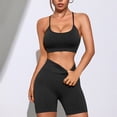 thumbnail image 6 of Rotm Matching Workout Sets for Women Workout Sets for Women 2 Piece Twist Front Halter Sports Bras High Waist Biker Shorts Exercise Gym Yoga Outfit Black,L, 6 of 6