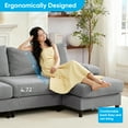 thumbnail image 4 of BALUS 114" Linen U Shaped Sectional Sofa,Oversize Modular Couch and Sofa for Living Room, 4-Seat Sectioanl Sofa with Chaise, Light Grey, 4 of 7