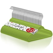 Casafield 50 Velvet Baby Hangers for Infant & Toddler Clothes, 11" - Lime Green