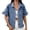 Blue, variant on Women'S Jean Jacket Long Sleeve Classic Hem Jackets Blue L